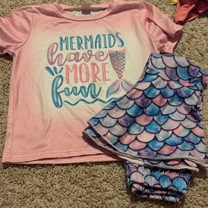 Pink Mermaid Fun Kids shirt and bells